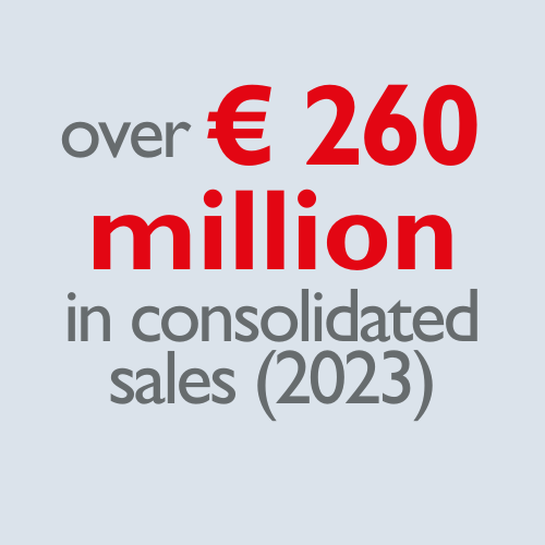 Over € 260 million in consolidated sales (2023)