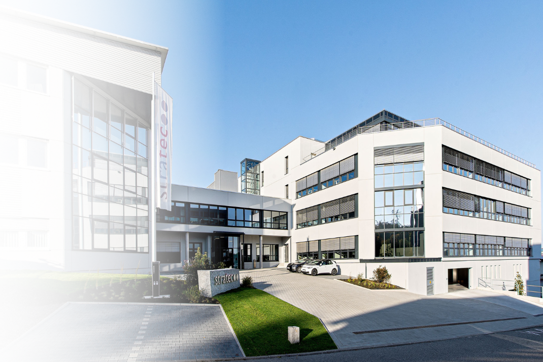 Outside view of the STRATEC headquarters in Birkenfeld, Germany