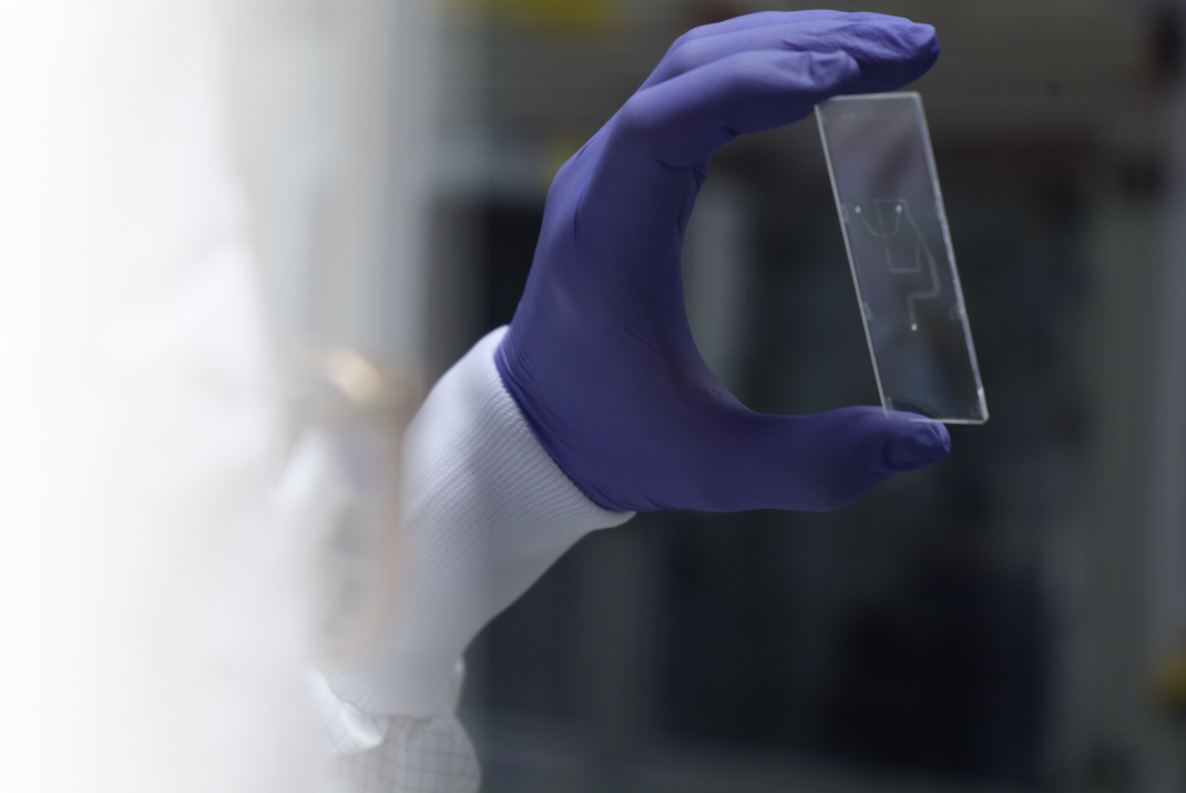 STRATEC employee holding Cytovale’s IntelliSep®