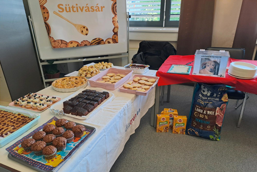 Cookie day at Diatron Hungary with several pastries on a desk
